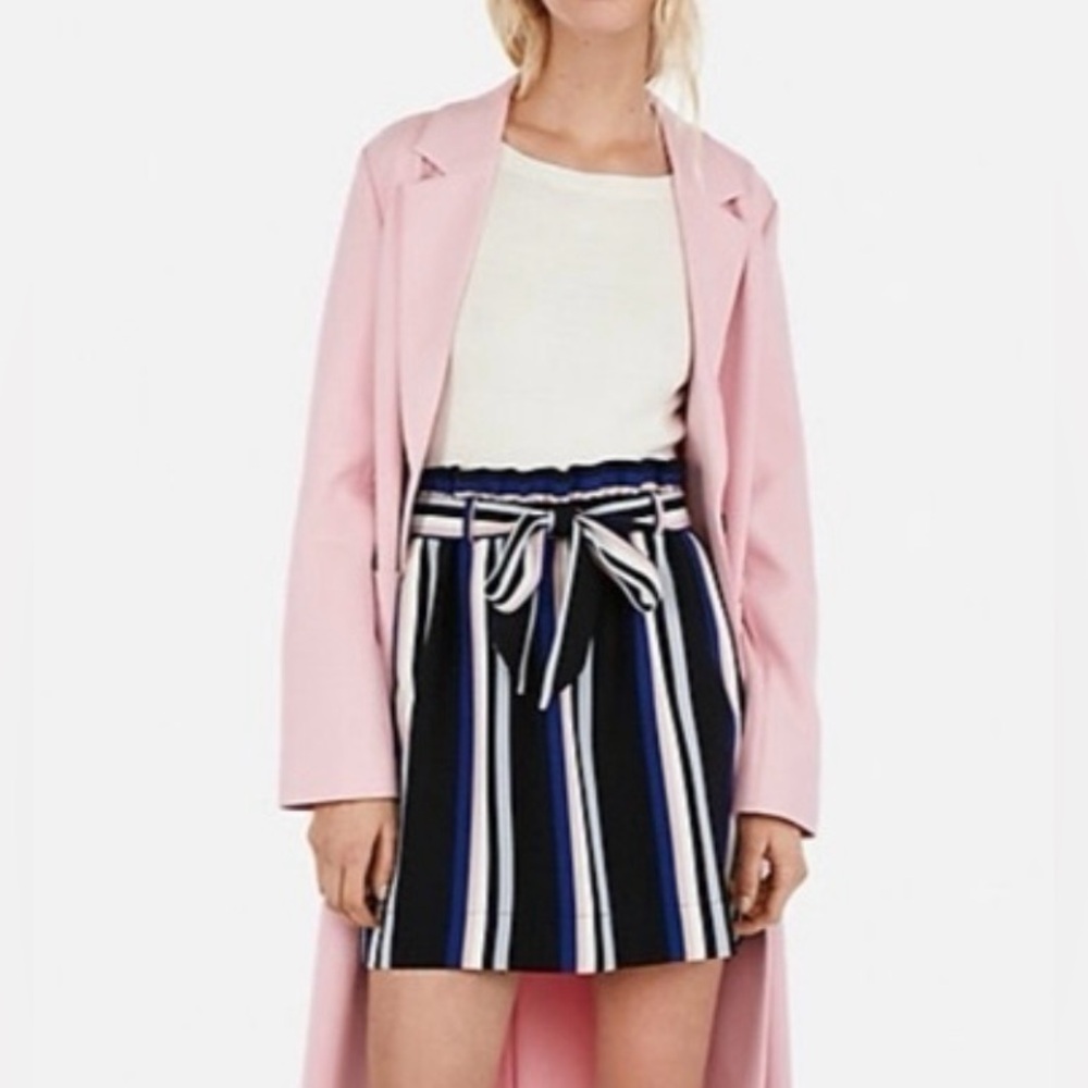 Nwot! Express Paperbag Striped Skirt / Size M